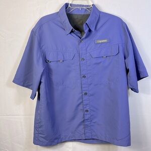 Habit Blue Medium Sports Shirt. Short Sleeve. Back air vent. Velcro pocket